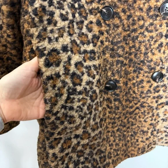 Bernardo Leopard Print Double Breasted Cheetah Coat Jacket Size XS - Picture 6 of 11